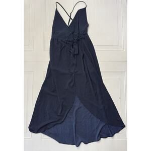 Urban Outfitters Wrap Dress Polkadot Navy XS Adjustable Straps